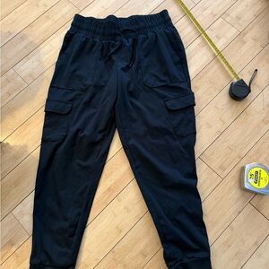 Mondetta Performance Luxury Black Cargo Jogger Pants Drawstring Size M